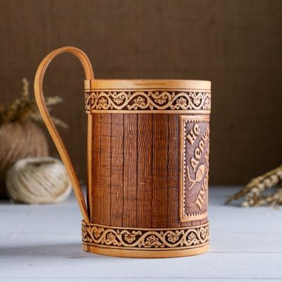 Кружка «Рыбка», 8×8×13 см, береста