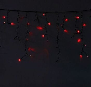 Гирлянда уличная УМС "Бахрома" (Ш:3 м, В:0,6 м, нить силикон, красный)
