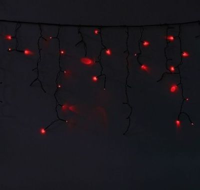 Гирлянда уличная УМС "Бахрома" (Ш:3 м, В:0,6 м, нить силикон, красный)