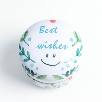 Шкатулка металл "Смайлик в цветах" МИКС 8х8х8 см