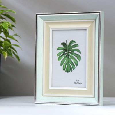 Фоторамка пластик 10х15 см "Светлая бирюза и сливки" 22х17х2 см