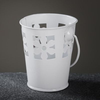 Кашпо "Ведерко" бабочки, цветы, 8*8см, цвет микс