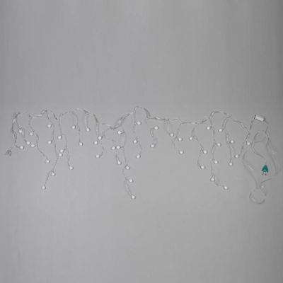 Гирлянда «Бахрома» 1.8 × 0.5 м с насадками «Шарики», IP20, прозрачная нить, 48 LED, свечение мульти (RG/RB), мигание, 220 В