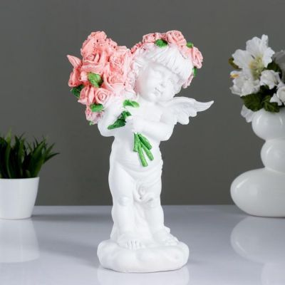 Фигура "Ангел с букетом роз" 32см