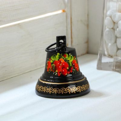 Колокольчик Валдайский "№5. Ягоды", расписной, с ушком, d=53 мм