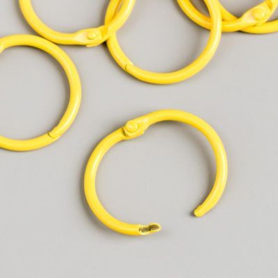 Кольца для творчества (для фотоальбомов) "Жёлтое" набор 6 шт d=3 см