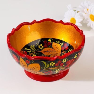 Пиала «Резная», 13×7 см, хохлома