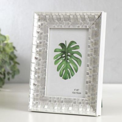 Фоторамка пластик 10х15 см "Серебрянная кладка" 20х15х2,3 см