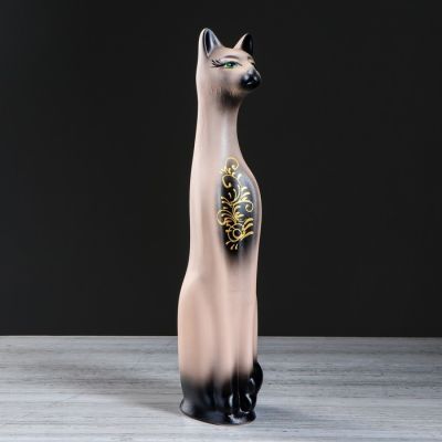 Копилка "Кот", покрытие акрил, бежево-чёрная, 48 см, микс