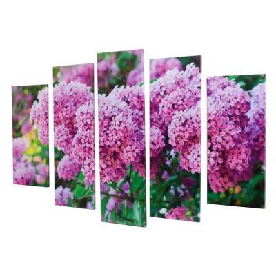 Модульная картина "Сирень" (2-23х52; 2-24х70; 1-24х80) 120х80см