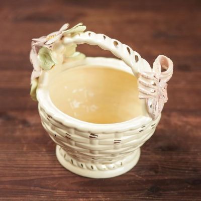 Конфетница "Корзинка с ручкой", керамика, 16 см, микс