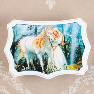 Шкатулка «Сюжет», белая, 25×16 см, лаковая миниатюра