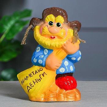 Копилка "Нафаня с метлой", глянец, разноцветная, 27 см, микс