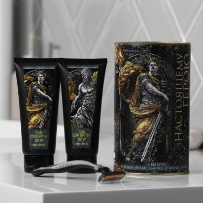 Набор «Настоящему герою» гель для бритья, гель после бритья, бритва