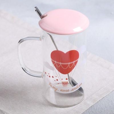 Кружка «Тому, кого люблю», с крышкой и ложкой, 300 мл