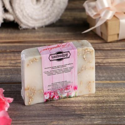 Косметическое мыло "Поздравляю с 8 Марта" аромат овсянные хлопья, "Добропаровъ", 100 гр