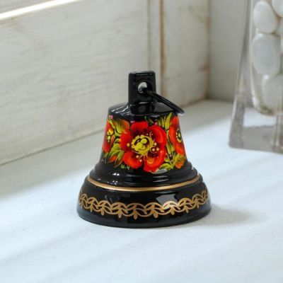 Колокольчик Валдайский "№4. Цветы", расписной, с ушком, d=45 мм