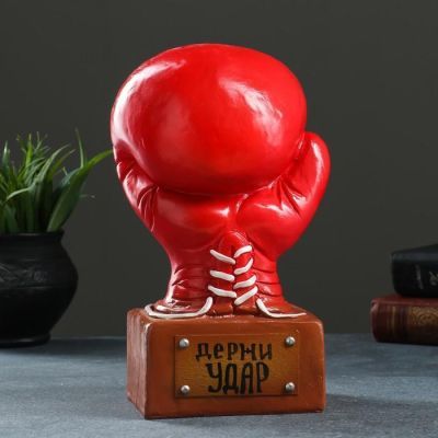 Копилка "Боксерская перчатка" красное золото 24см