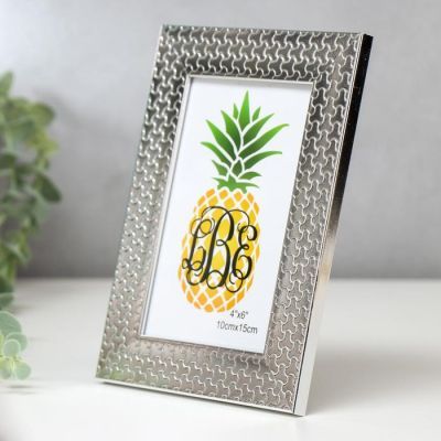 Фоторамка пластик 10х15 см "Пазл серебро" 19х14 см