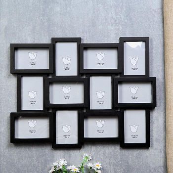 Фоторамка "Геометрия" чёрная на 12 фото 10х15 см