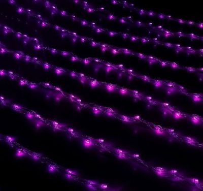 Гирлянда "Дождь" уличная (Ш:2 м, В:1,5 м, нить тёмная, фиолетовый)