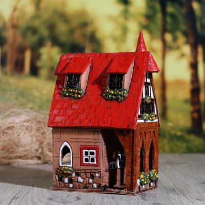 Аромалампа Домик «Ольга», 17 см, ручная работа, микс