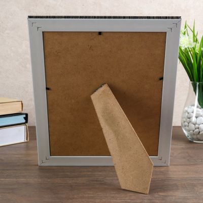 Фоторамка пластик 20х25 см "Ромбы" с серебристым обрамлением 30х25 см