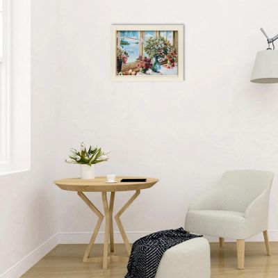 H247-30х40 Картина из гобелена "Букеты у окна" (35х45)