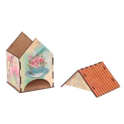 Чайный домик "Домик с розами и птичками" 15х10х10 см МИКС