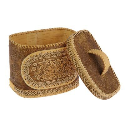 Хлебница «Розы», с кантами, 25×17×21 см, береста