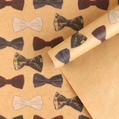 Бумага упаковочная крафтовая «Мужские бабочки», 50 × 70 см