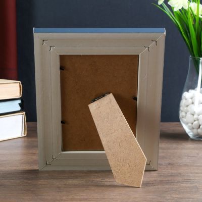 Фоторамка пластик 10х15 см "Феликс" белая с синим обрамлением 21,3х16,3 см