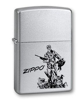 Зажигалка ZIPPO 205 Duck Hunting с покрытием Satin Chrome