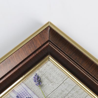 Фоторамка пластик 10х15 см "Тёмный шоколад и золото" 22,1х17,1х2,1 см