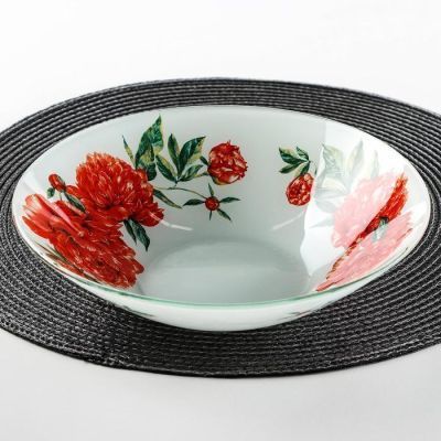 Салатник Доляна «Пионы»,22×5 см