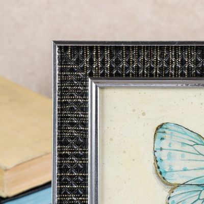 Фоторамка пластик 20х25 см "Ромбы" с серебристым обрамлением 30х25 см