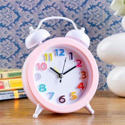 Будильник "Гармония", дискретный ход, d=10 см, 14 х 12.5 см, розовый