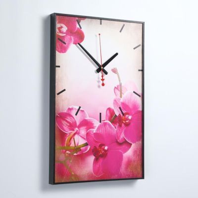 Часы настенные, серия: Цветы, "Розовая мистерия", 57х35х4 см, микс