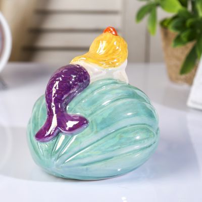 Копилка керамика "Русалка на ракушке" МИКС 12х13х12 см