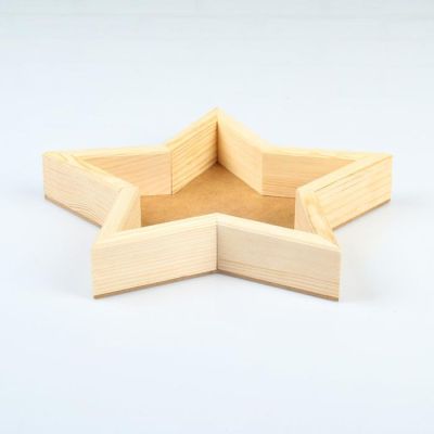 Кашпо деревянное 29×29×4.5 см "Звезда", натуральный Дарим Красиво