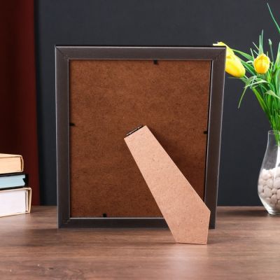 Фоторамка пластик 20х25 см "Пшеница" чёрная с золотом 29х24 см