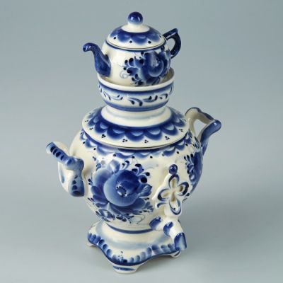 Сувенир «Самовар», 23 см, гжель