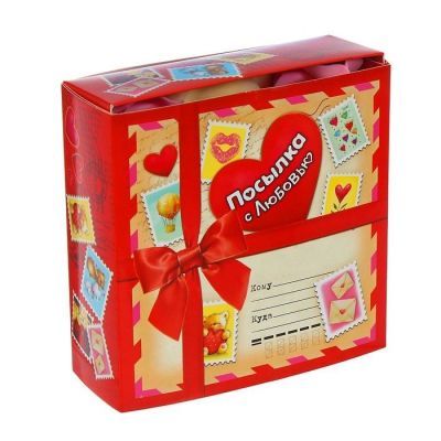 Мишка с розами в коробке "От всего сердца"