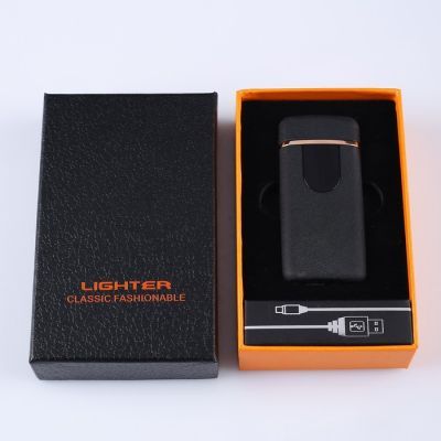 Зажигалка электронная "Классика", дуговая, с индикатором заряда, черная