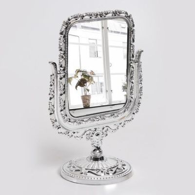 Зеркало настольное, с увеличением, зеркальная поверхность 9,5 х 12,5 см, цвет серебристый
