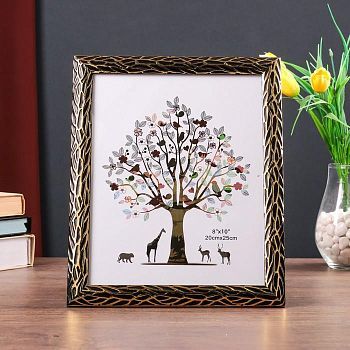 Фоторамка пластик 20х25 см "Корни" чёрная с золотом 29х24 см