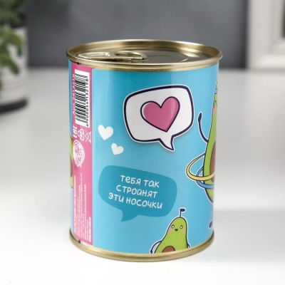 Носки в банке "Для фитоняшки"  (женские, цвет микс)