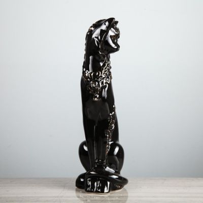 Копилка "Кошка с Ожерельем", покрытие глазурь, чёрная, 43 см