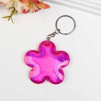 Брелок кожзам, ткань "Цветочек" МИКС 6,5х6,5 см