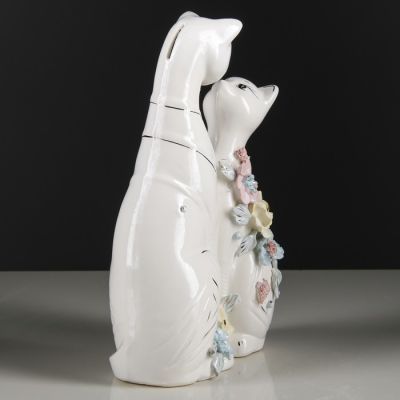 Копилка "Коты весна", покрытие глазурь, разноцветная, 28 см